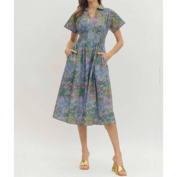 ENTRO Dresses & Skirts - NEW ENTRO the florence dress in blue multi